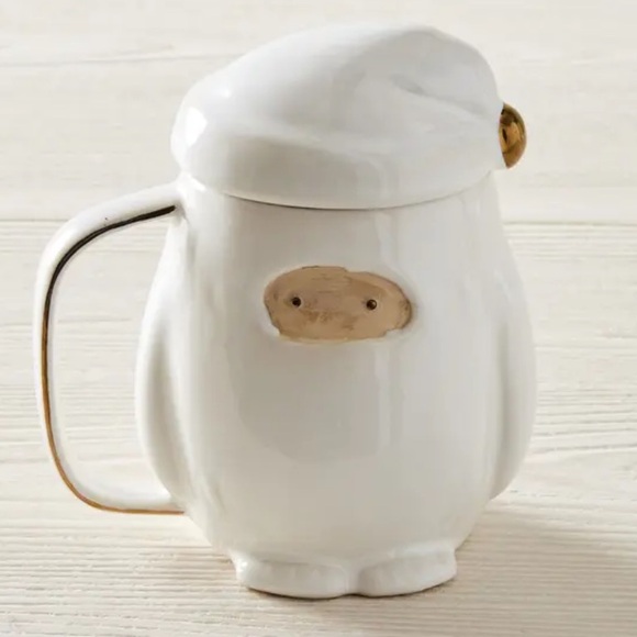 ๐ WEST ELM โ๏ธ Holiday YETI Mug with lid Santa hat Abominable Snowman - Picture 6 of 6